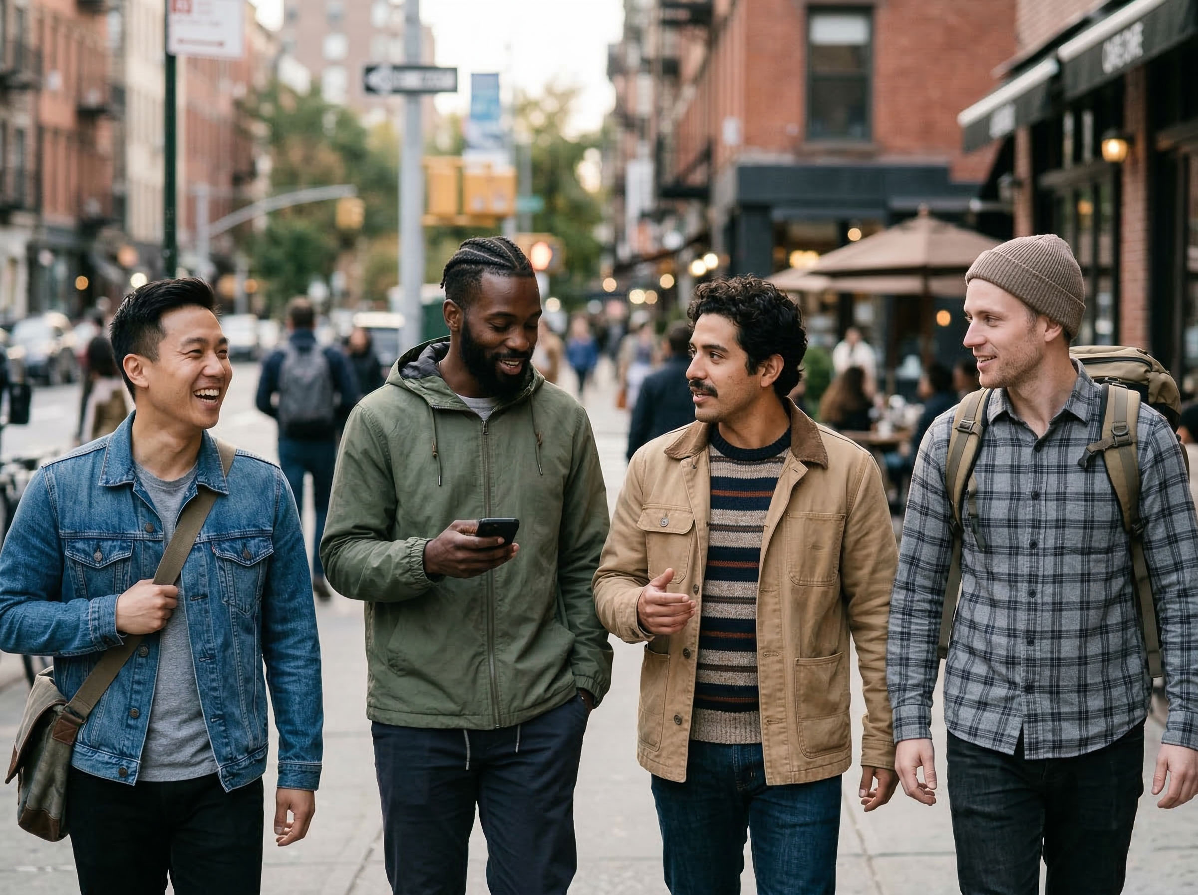 Men from different ethnic backgrounds representing documented variation in height, build, and physiology across global populations