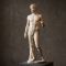Classical Greek marble male figure with proportion guide lines showing the ancient canon of body measurement