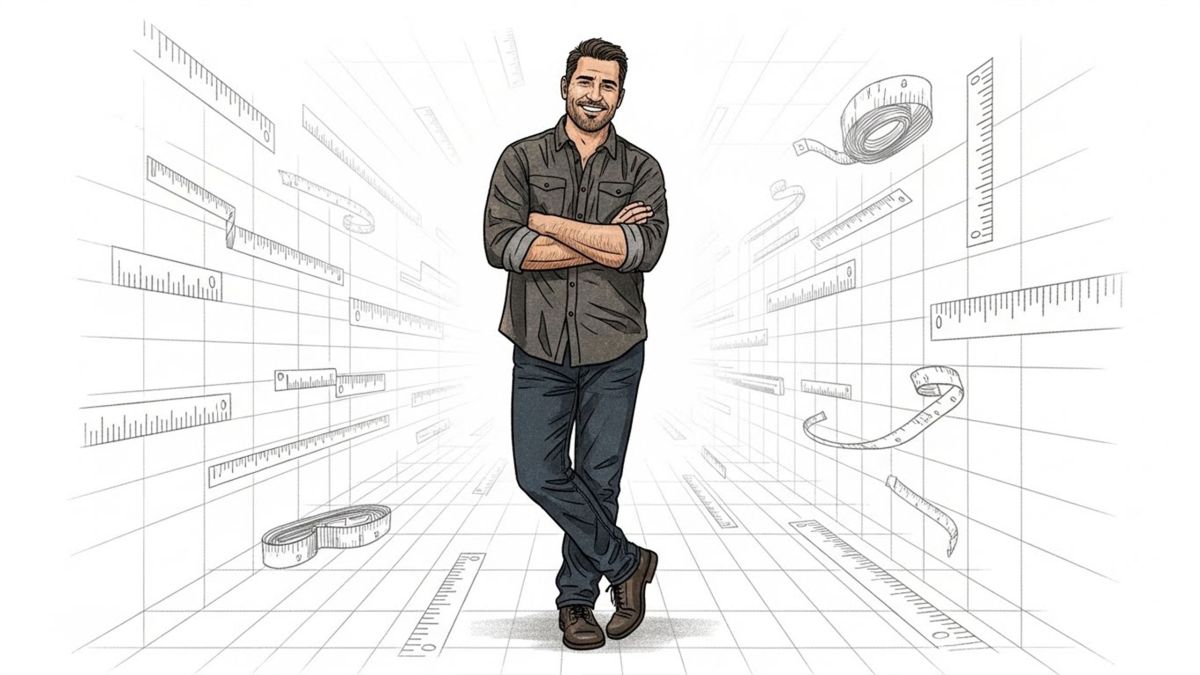 Ilustración que representa los mitos comunes sobre el tamaño del pene y la confianza sexual masculina