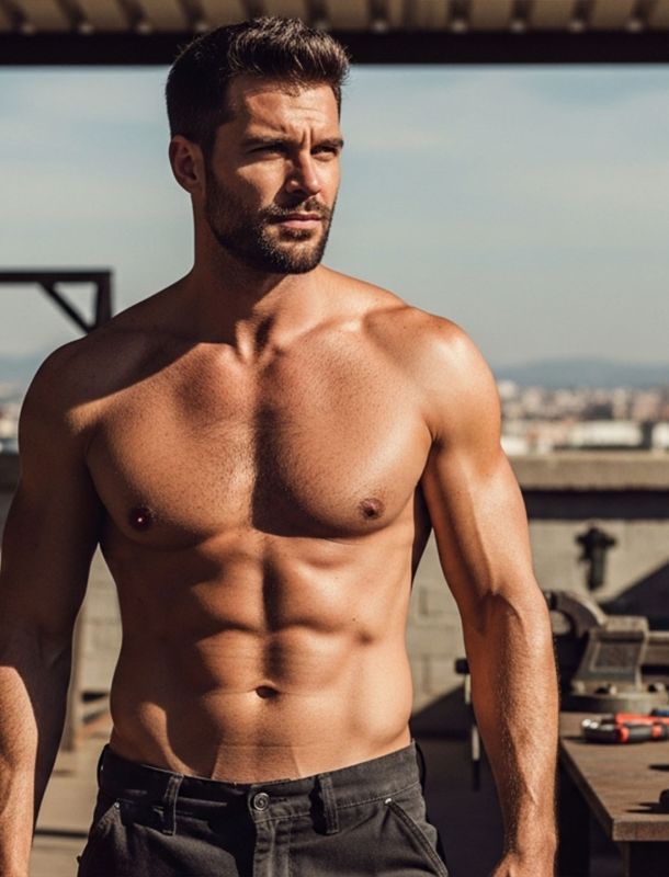 Confident masculine man outdoors building self-assurance regardless of penis size