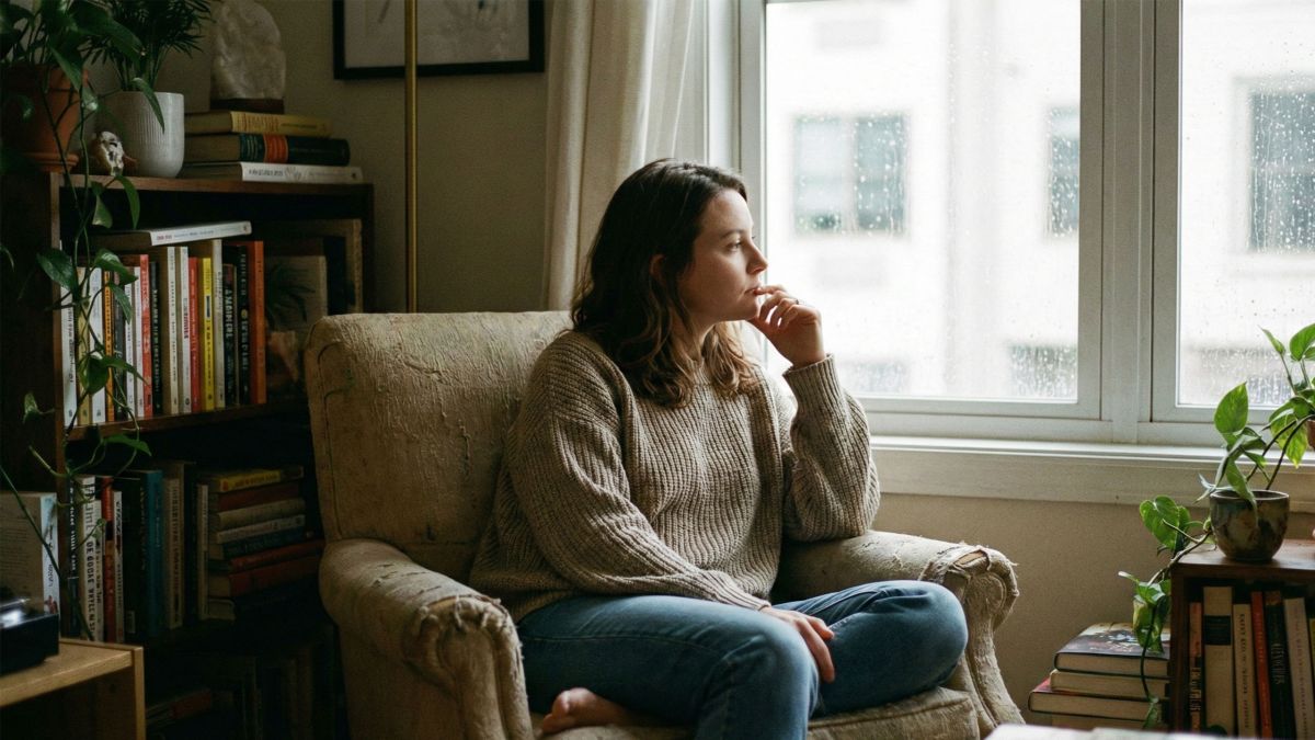 Una mujer reflexionando sobre el amor, el matrimonio y deseos sexuales no expresados.