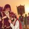 Illustration of Ma ka Doodh Pilana ritual in Rajasthani wedding baraat