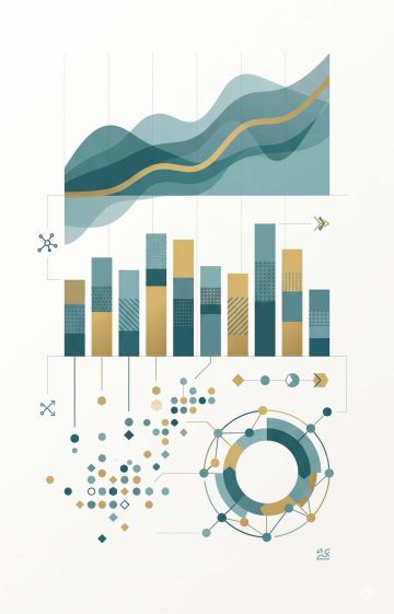 Data visualization chart representing statistical size distributions and metrics for mammary tissue.